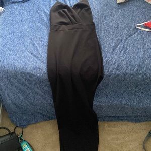 Long split helm backless dress